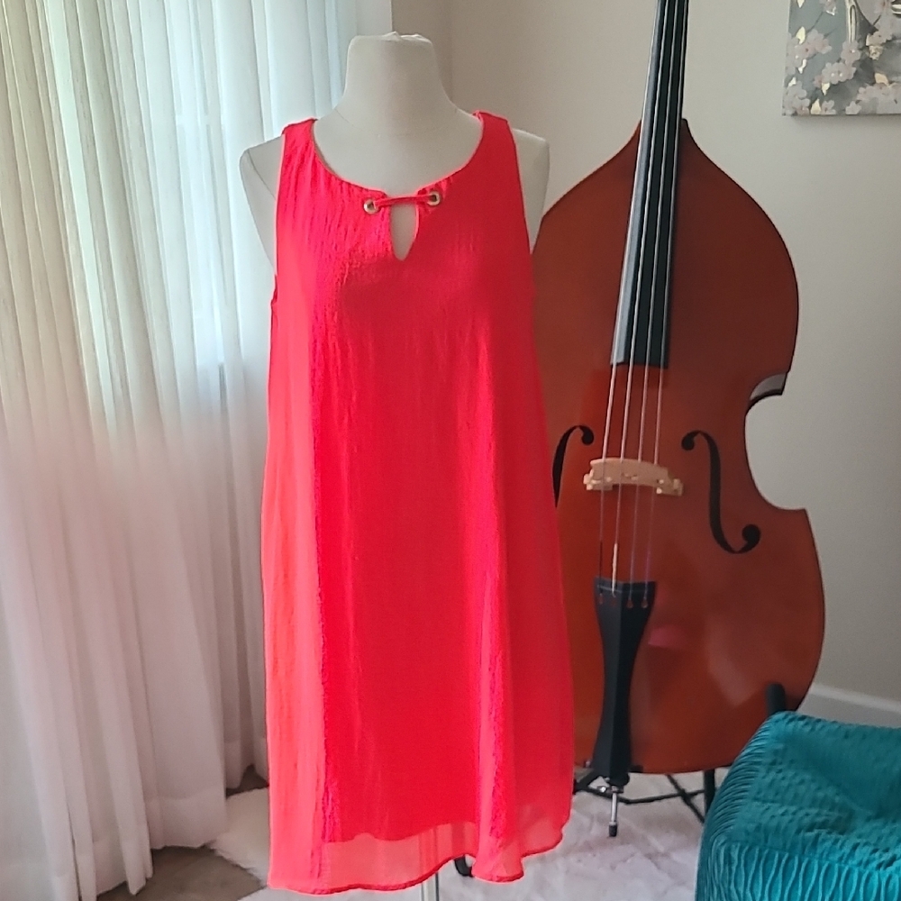 Tacera Super Cute Flowy Dress Beautiful Color Salmon EUC Size M